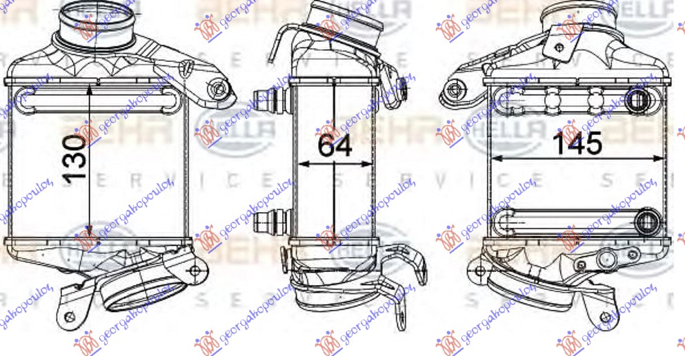 ΨΥΓΕΙΟ INTERCOOLER 4.0-4.4 ΒΕΝΖΙΝΗ (130x144x64) (& GT-F07)