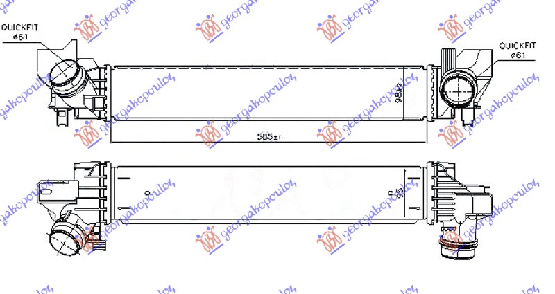 ΨΥΓΕΙΟ INTERCOOLER 1.5 (216-218i) ΒΕΝΖΙΝΗ (585x98x95)