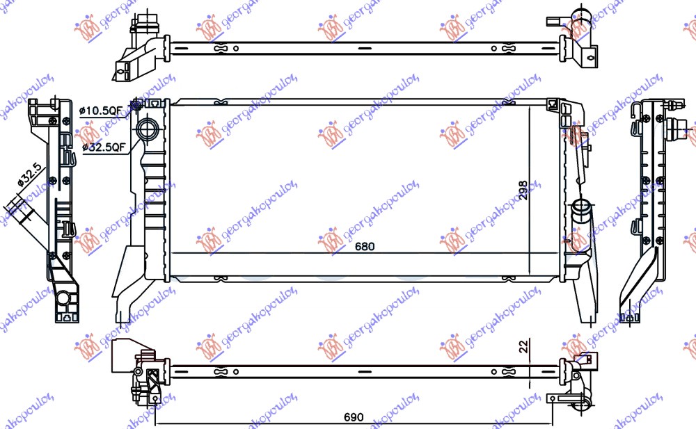 RADIATOR ALL MODEL DIESEL MANUAL (680x298x22)