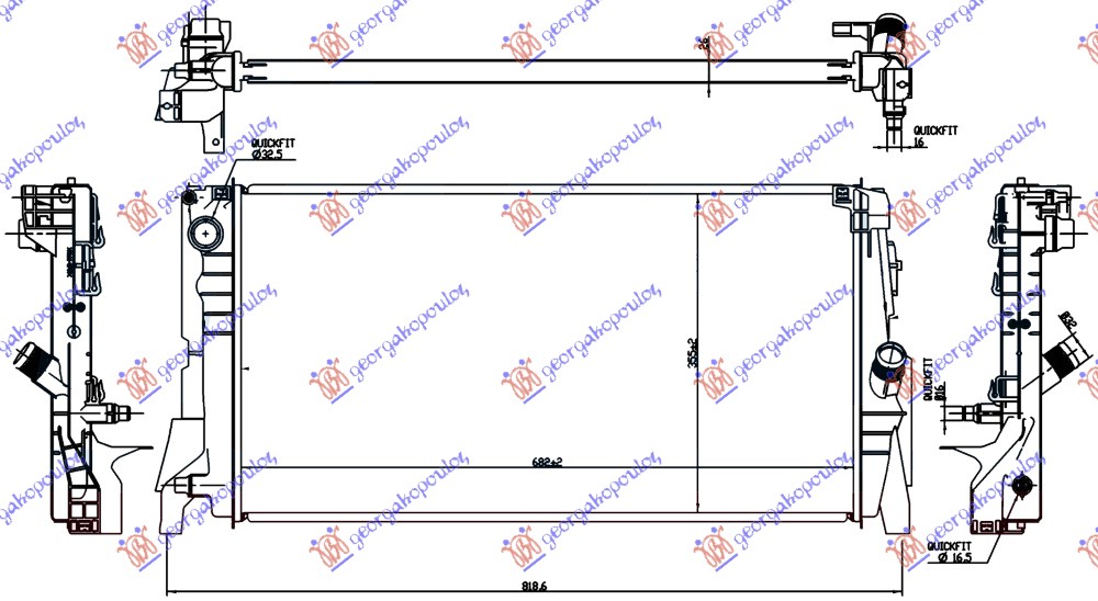 ΨΥΓΕΙΟ 1.5 (216i-218ι)ΒΕΝΖΙΝΗ ΑΥΤΟΜΑΤΟ (680x350x26) (3 ΣΩΛΗΝΑΚΙΑ) (NISSENS)