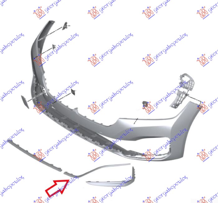 FRONT BUMPER MOULDING UPPER CHROME