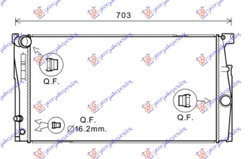 RADIATOR 1.6-2.0 PETROL MANUAL N20B16A/N20B20A/B (600x345x32)