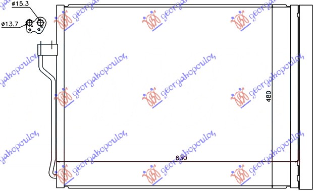 CONDENSER PETROL (595x48) VALEO TYPE (& GT/F07)