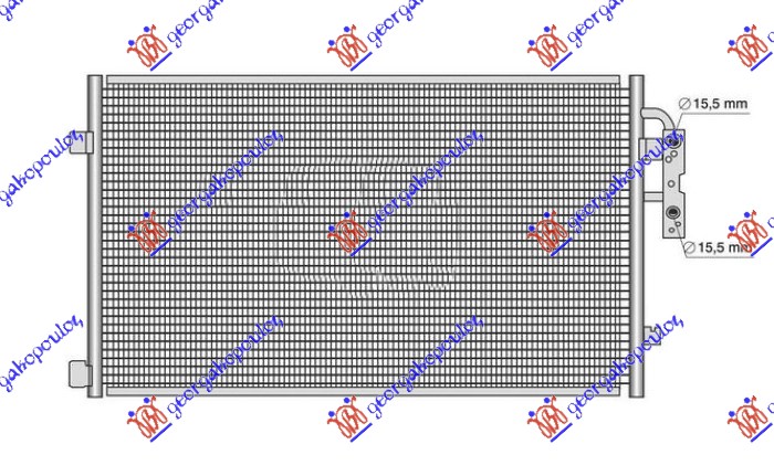 CONDENSER PETROL/HYBRID - ELECTRIC (609x350x16)