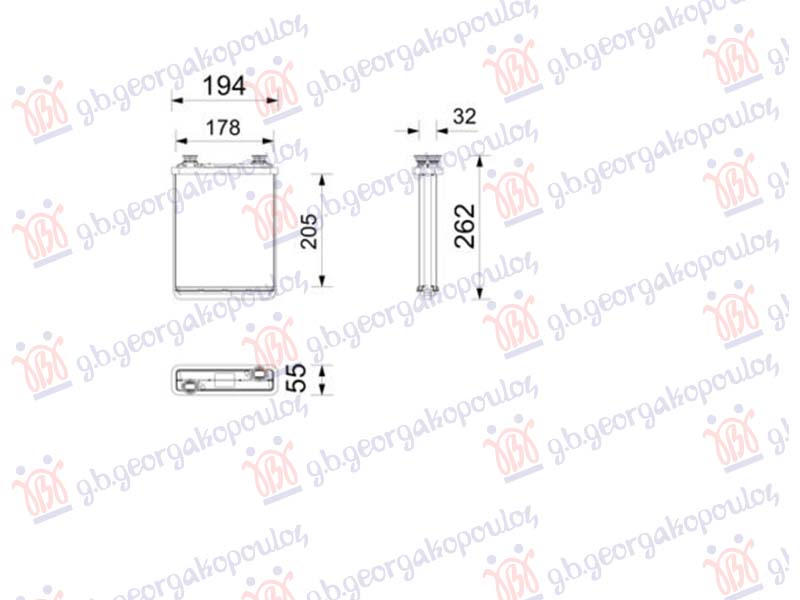 HEATER RADIATOR (205x173) (MAHLE BEHR PREMIUM LINE)