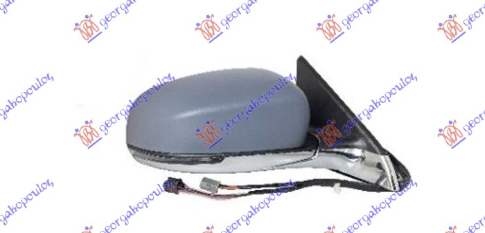 DOOR MIRROR ELECTRICAL HEATED PRIMED (W/SIDE LAMP & FOOT LAMP) (CHROME BASE) (ASPHERICAL GLASS)