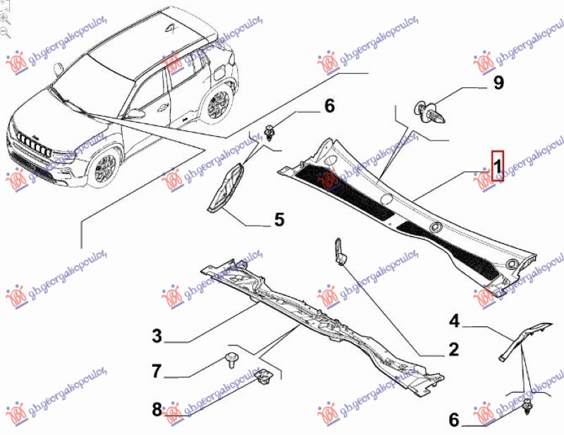 WIPER PANEL PLASTIC (O)