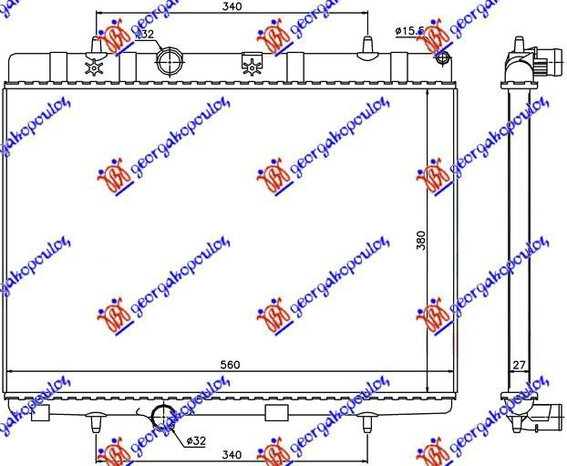 RADIATOR PETROL-DIESEL (380x538) (BRAZED)