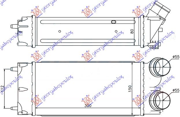 ΨΥΓΕΙΟ INTERCOOLER 1.6-16V VTI THP(300x150x80)