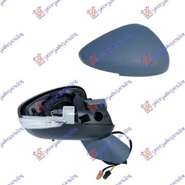 DOOR MIRROR ELEC. HEAT. PRIM. W/S.LAMP & SENSOR (A QUALITY)  (CONVEX GLASS)