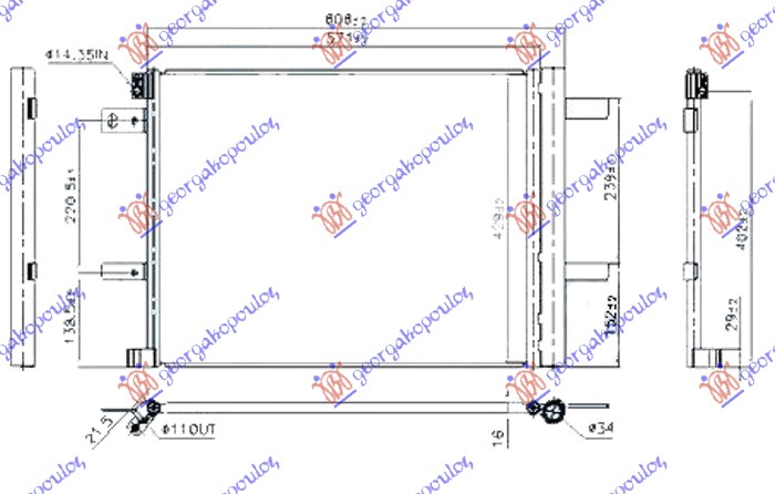 ΨΥΓΕΙΟ A/C 1.2 THP ΒΕΝΖΙΝΗ - 1.5-1.6 BlueHDi ΠΕΤΡΕΛΑΙΟ (606x429x16)