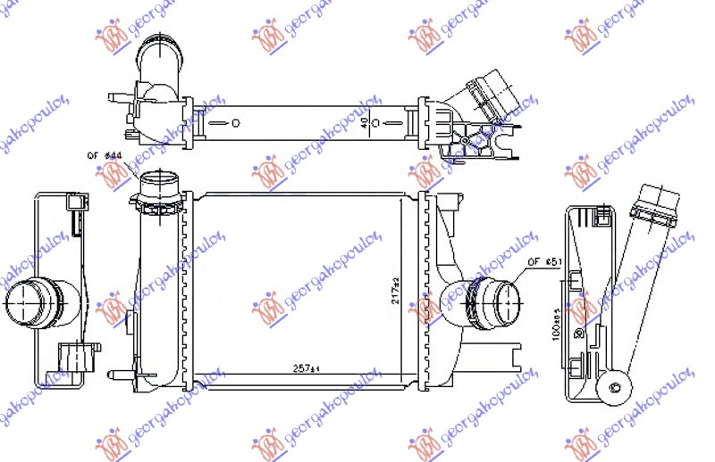 ΨΥΓΕΙΟ INTERCOOLER 0.9 TCE ΒΕΝΖΙΝΗ (257x217x40)