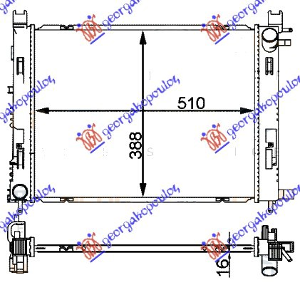 RADIATOR PETR-DSL (+A/C) (51x40,8x2,7)  (MAHLE)