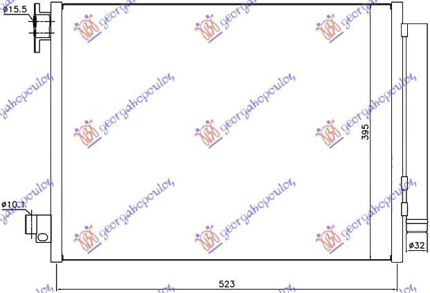 CONDENSER PETROL-DIESEL (510x397x12) 2012- VALEO TYPE (NRF)