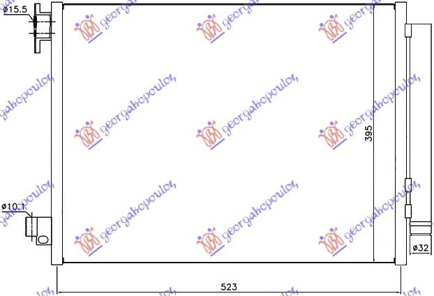 CONDENSER PET-DSL (51x39,7x1,2)12- VALEO TYPE