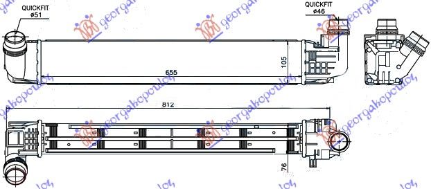 ΨΥΓΕΙΟ INTERCOOLER 1.5 DCi -14 (655x105x76)