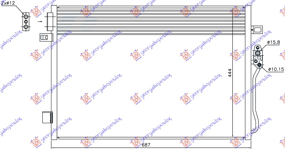 ΨΥΓΕΙΟ A/C ΒΕΝΖΙΝΗ/ΠΕΤΡΕΛΑΙΟ ΑΥΤΟΜΑΤΟ (645x460x16)