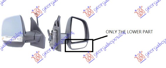 DOOR MIRROR GLASS LOWER (CARGO) (CONVEX GLASS)