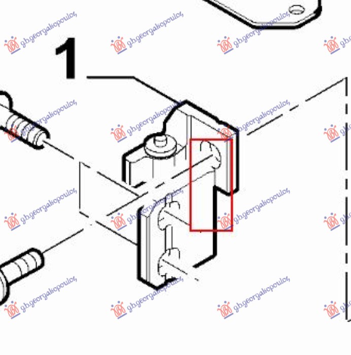 DOOR HINGE FRONT/REAR UPPER (O)