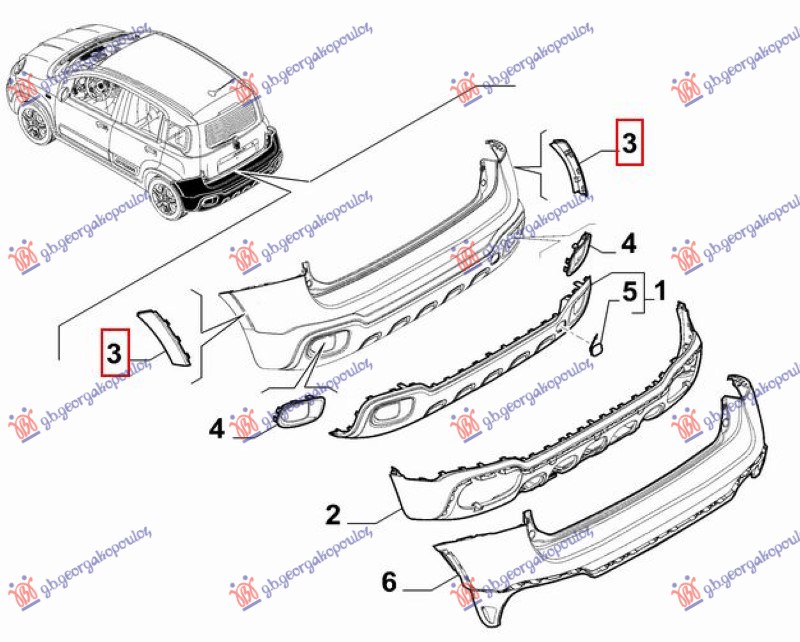 REAR BUMPER FLARE (CROSS) (O)