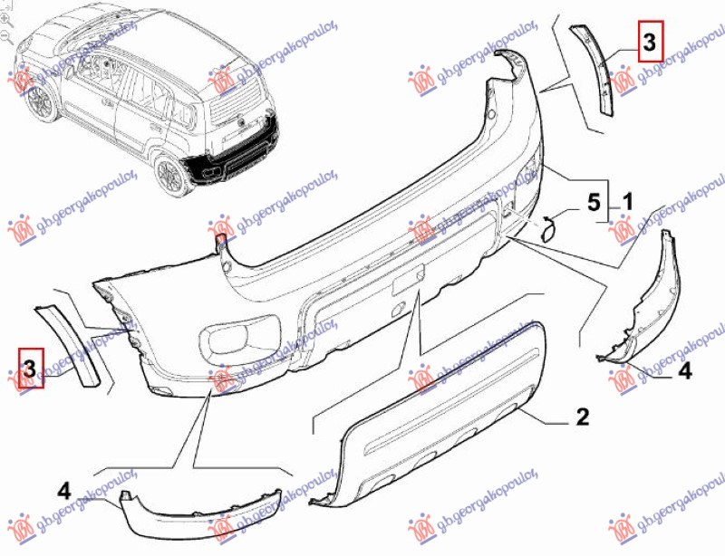 REAR BUMPER FLARE (4X4/TREKKING) (O)