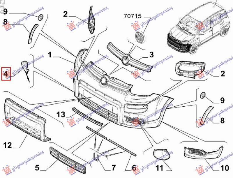 TOW HOOK COVER FRONT (4X4/TREKKING) (O)