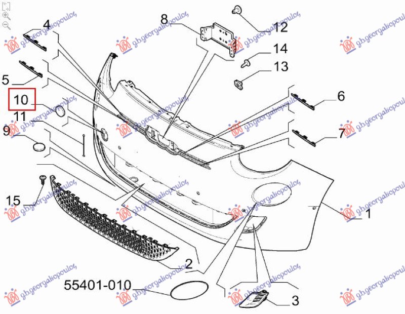 TOW HOOK COVER FRONT (O)