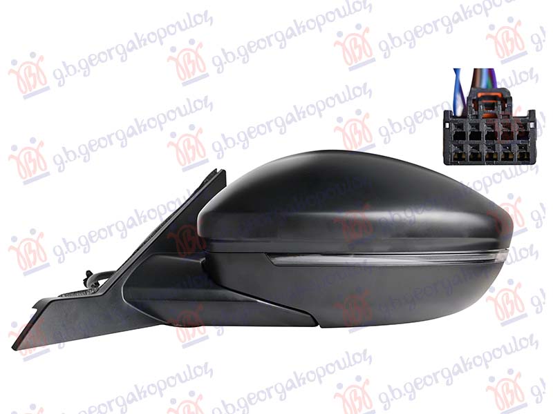 DOOR MIRROR ELECTRICAL HEATED FOLDABLE (W/SIDE LAMP & FOOT LAMP) (10 PIN) (A QUALITY) (CONVEX)