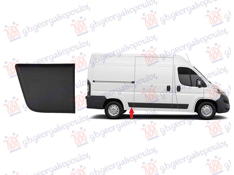 REAR FENDER MOULDING BLACK (FRONT PART) (MIDDLIE WHEEL BASE)