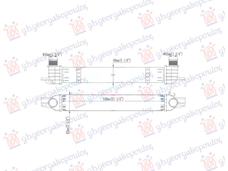 RADIATOR INTERCOOLER 1.3 DIESEL (540x82)