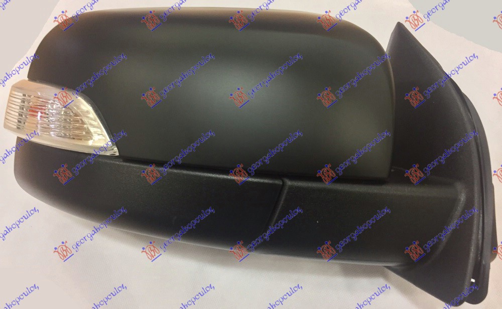 DOOR MIRROR ELECTRICAL BLACK (W/SIDE LAMP) (A QUALITY) (CONVEX GLASS)