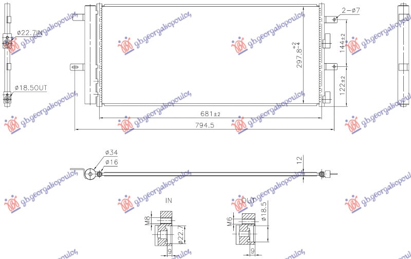 ΨΥΓΕΙΟ A/C 1.5 ΒΕΝΖΙΝΗ - 2.0 ΠΕΤΡΕΛΑΙΟ (681x298x12) (NISSENS)