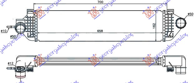 ΨΥΓΕΙΟ INTERCOOLER 1.6-16V TURBO (655x156x40)