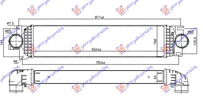 ΨΥΓΕΙΟ INTERCOOLER 2.0 TDCi (KIN T8C/T9C) ΠΕΤΡΕΛΑΙΟ (655x158x64)