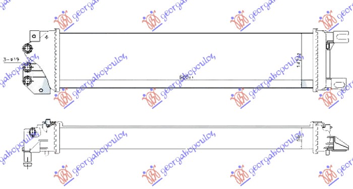 ADDITIONAL RADIATOR 1.5 ECOBOOST PETROL - 1.6 TDCi ECONETIC DIESEL (665X140X56) (NRF)
