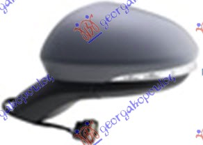DOOR MIRROR ELECTRICAL HEATED PRIMED (W/SIDE LAMP) (A QUALITY) (ASPHERICAL GLASS)