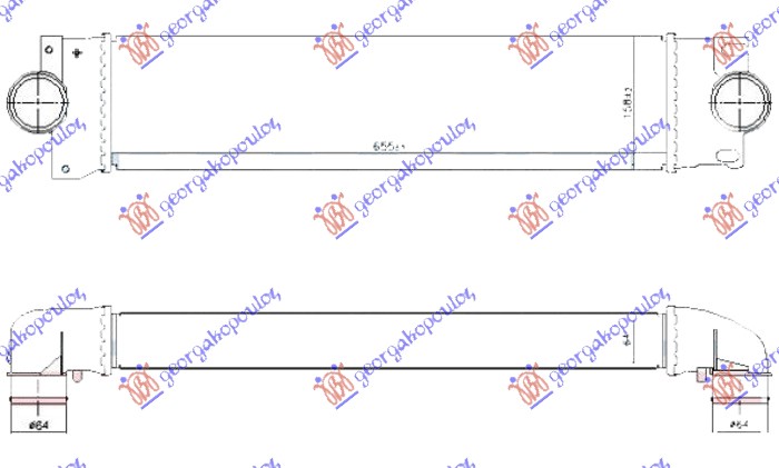 ΨΥΓΕΙΟ INTERCOOLER 2.0 TDCi ΠΕΤΡΕΛΑΙΟ (650x160x64) (ΧΩΡΙΣ ΤΡΥΠΑ ΓΙΑ ΑΙΣΘΗΤΗΡΑ)