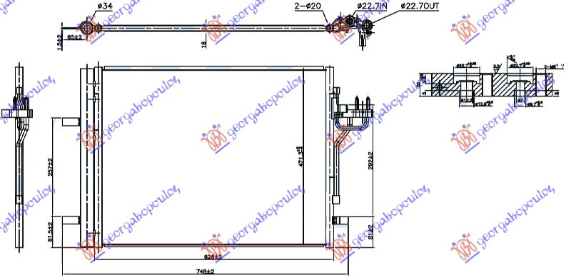 ΨΥΓΕΙΟ A/C 1.6 TDCI ECONETIC (62.6x47.0x1.6)