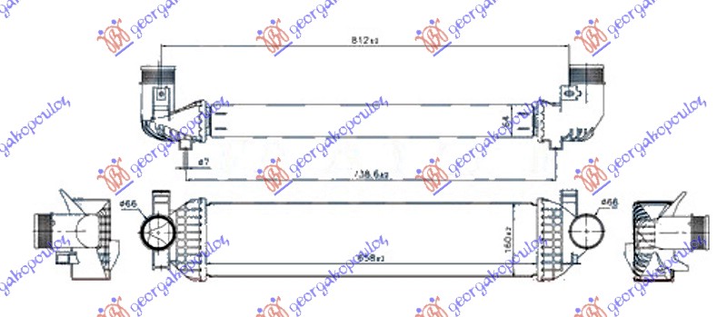 ΨΥΓΕΙΟ INTERCOOLER 2.0 TDCi ΠΕΤΡΕΛΑΙΟ (650x160x64)