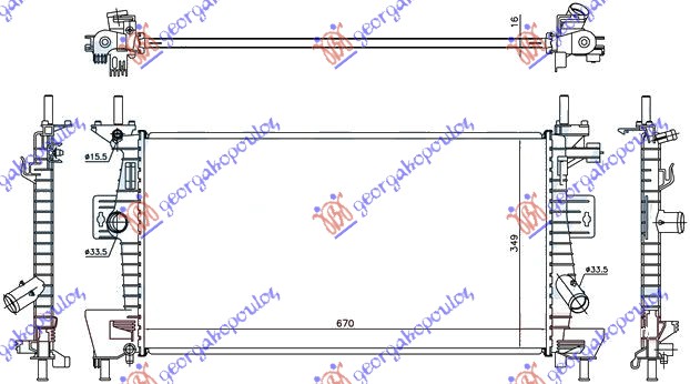 ΨΥΓΕΙΟ ΝΕΡΟΥ 1.5 EcoBoost ΒΕΝΖΙΝΗ 2.0 TDCi 15- (670x448x26)