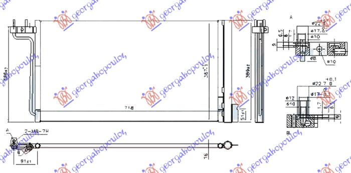 ΨΥΓΕΙΟ A/C 1.6-2.0 BENZINH - ΗΛΕΚΤΡΙΚΟ (718x384x16)