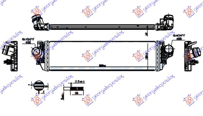 ΨΥΓΕΙΟ INTERCOOLER 1.0-1.5 EcoBoost ΒΕΝΖΙΝΗ (700x190x30)