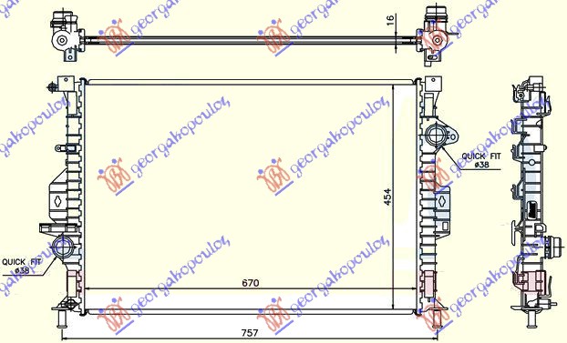 RADIATOR 1.5 TDCi/ECOnetic MANUAL DIESEL (543x362x26) (NRF)