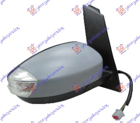 DOOR MIRROR ELECTRICAL HEATED PRIMED (W/SIDE LAMP) (6 PIN) (CONVEX GLASS)