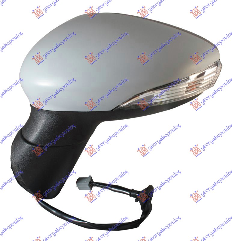DOOR MIRROR ELECTRICAL HEATED FOLDABLE PRIMED (W/SIDE LAMP) (A QUALITY) (ASPHERICAL GLASS)