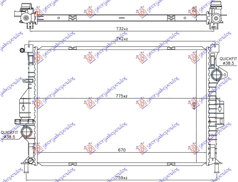 ΨΥΓΕΙΟ ΝΕΡΟΥ 1.6 EcoBoost ΑΥΤΟΜΑΤΟ ΒΕΝΖΙΝΗ -15 (670x449x26)