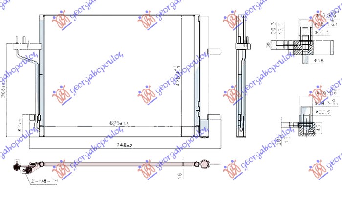 ΨΥΓΕΙΟ A/C 2.5i 16V ΒΕΝΖΙΝΗ - 2.0 TDCi ΠΕΤΡΕΛΑΙΟ 13-15 (625x477x16)