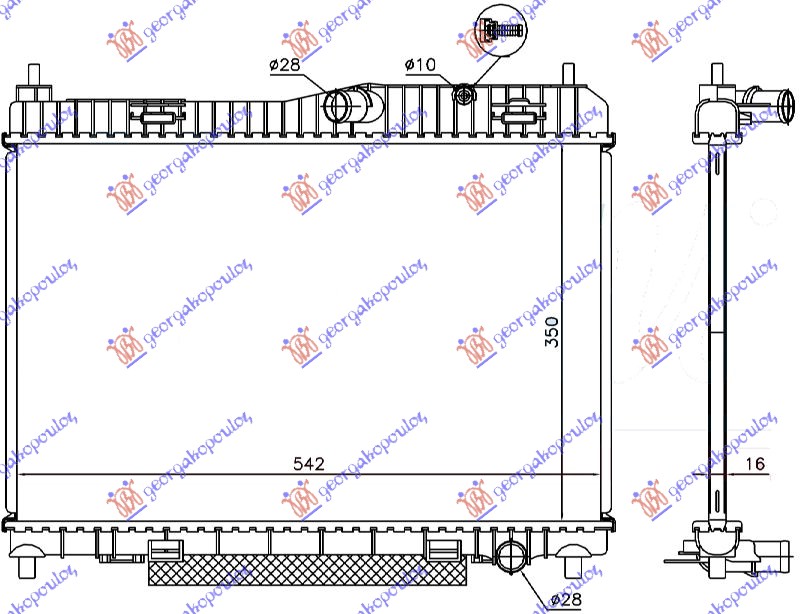 ΨΥΓΕΙΟ ΝΕΡΟΥ 1.6 BENZINH MHX/AYT. +/-A/C (56.3x35)