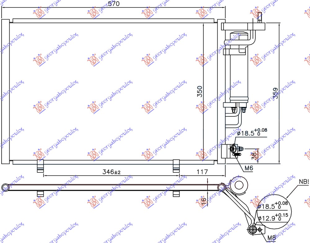 ΨΥΓΕΙΟ A/C 1.25-1.4-1.6 EFi ΒΕΝΖΙΝΗ - 1.5 TDCi ΠΕΤΡΕΛΑΙΟ (520x320x16) ΠΑΡΟΧΕΣ 18/18 ΜΕ ΒΑΛΒΙΔΑ