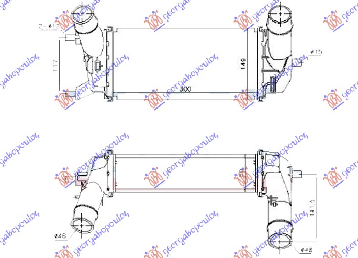 ΨΥΓΕΙΟ INTERCOOLER 1.0 EcoBoost ΒΕΝΖΙΝΗ (300x147x80)